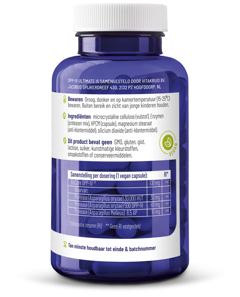 Vitakruid Dpp-Iv Ultimate Biocore® Optimum Complete Enzymen (90 vega capsules) - image 2