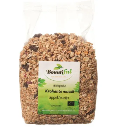 Bountifulgranola Appel Rozijn Muesli Bio (500 gr)