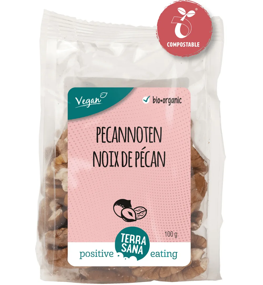 TerraSana Pecannoten zonder zout bio (100 gr)