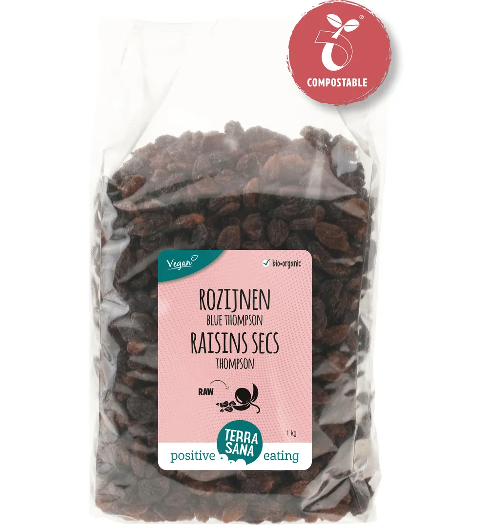 Terrasana Raw Rozijnen Blue Thompson Bio (1000 gr)