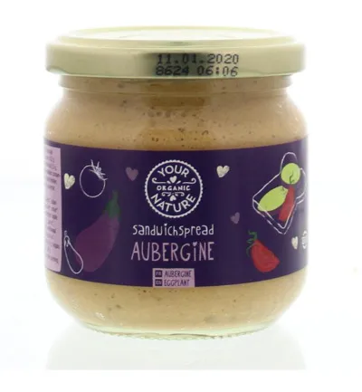 Your Organic Nature Sandwichspread aubergine bio (180 gr)