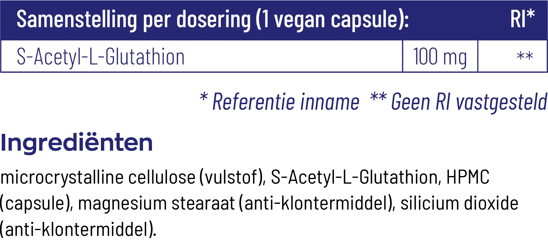 Vitakruid S-Acetyl-L-Glutathion 100 Mg (90 vega capsules) - image 3