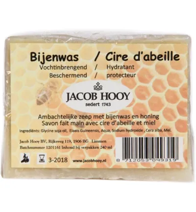 Jacob Hooy Bijenwas zeep niet vloeibaar (240 ml)