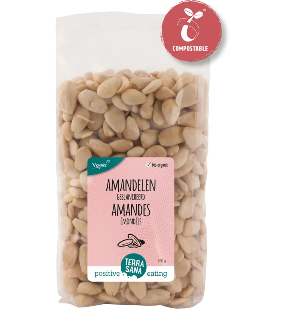 Terrasana Amandelen Wit Voordeelverpakking Bio (750 gr)