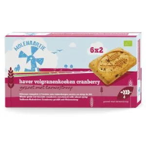 Molenaartje Haver volgranenkoeken cranberry bio (240 gr)