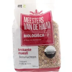 De Halm Muesli Krokante Muesli Bosvruchten Bio (500 gr)