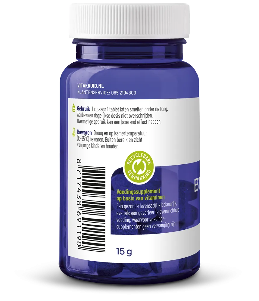 Vitakruid B12 Combi 10.000® Met Actief Folaat Vitamine (60 smelttabletten)