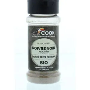 Cook Zwarte peper gemalen bio (45 gr)