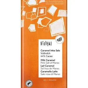 Vivani Chocolade melk caramel pink salt of Maras bio (80 gr)