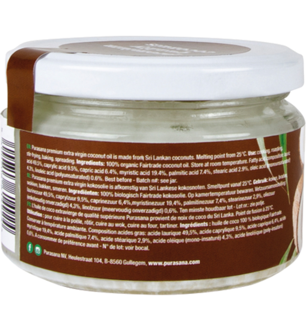 Purasana Kokosolie Extra Virgin - Vegan Bio (250 ml)