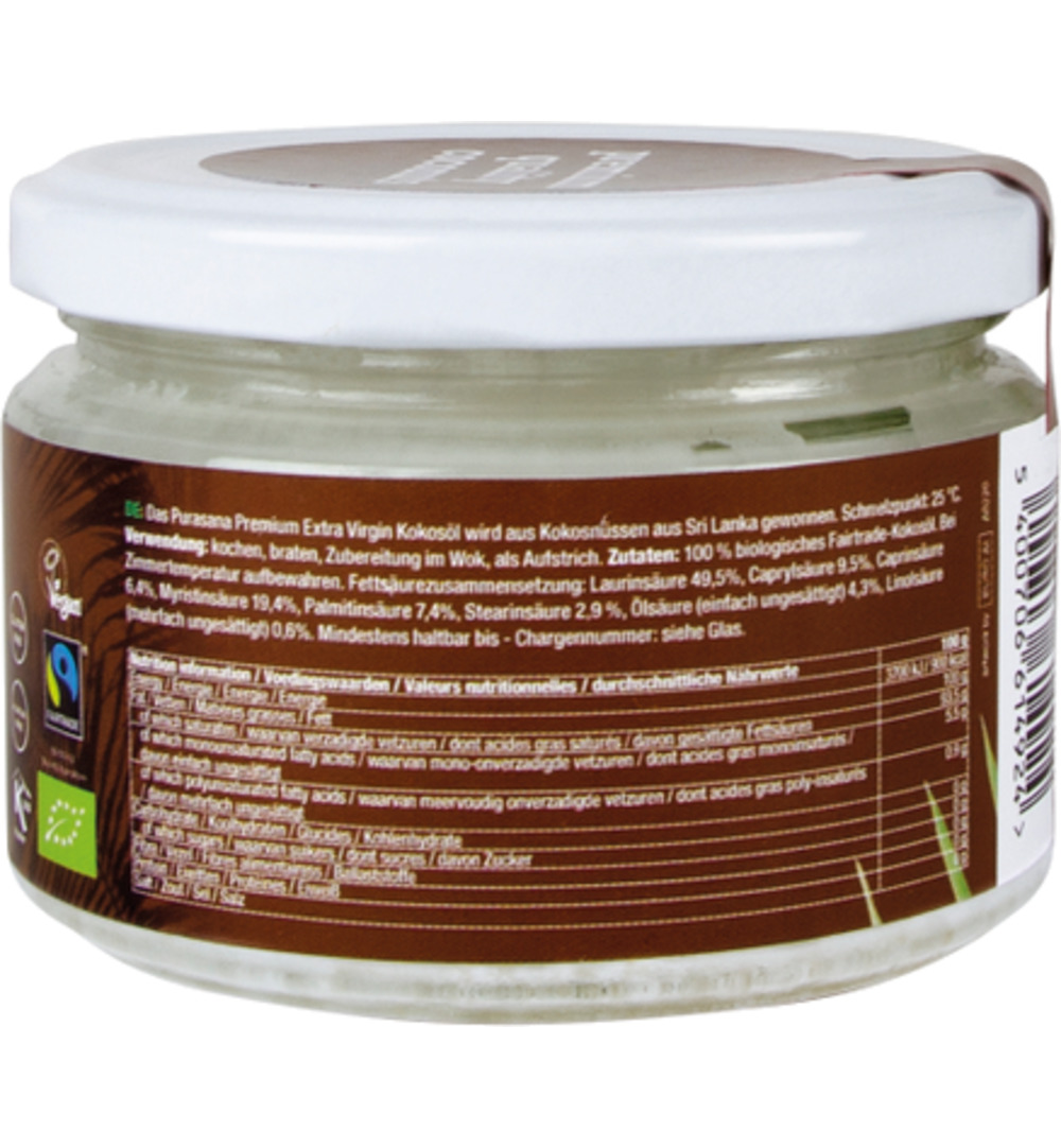Purasana Kokosolie Extra Virgin - Vegan Bio (250 ml) - image 2