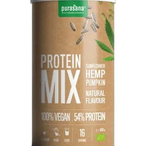 Purasana Vegan Proteine Zonnebloem Hennep Pompoen Bio (400 gr)