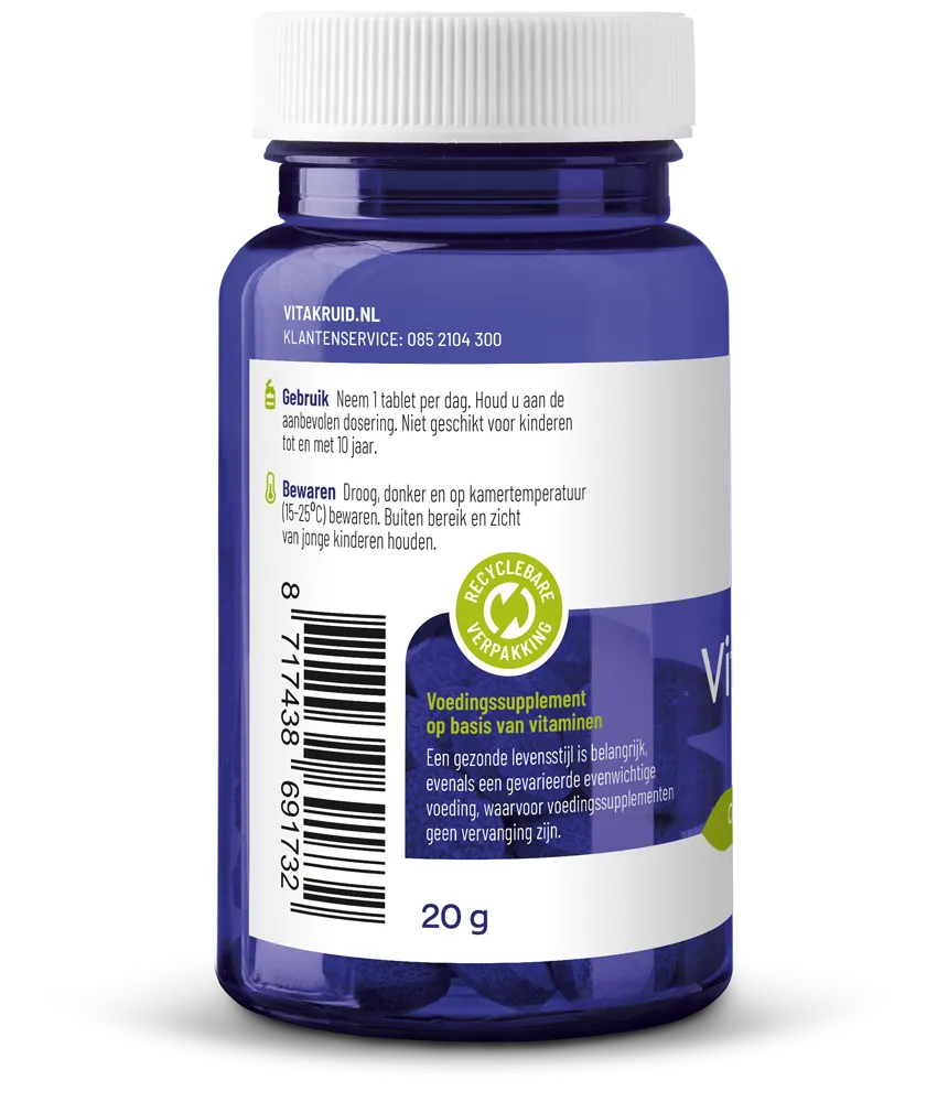Vitakruid Vitamine D3 Vegan 25 Mcg / 1000 Ie (120 tabletten)