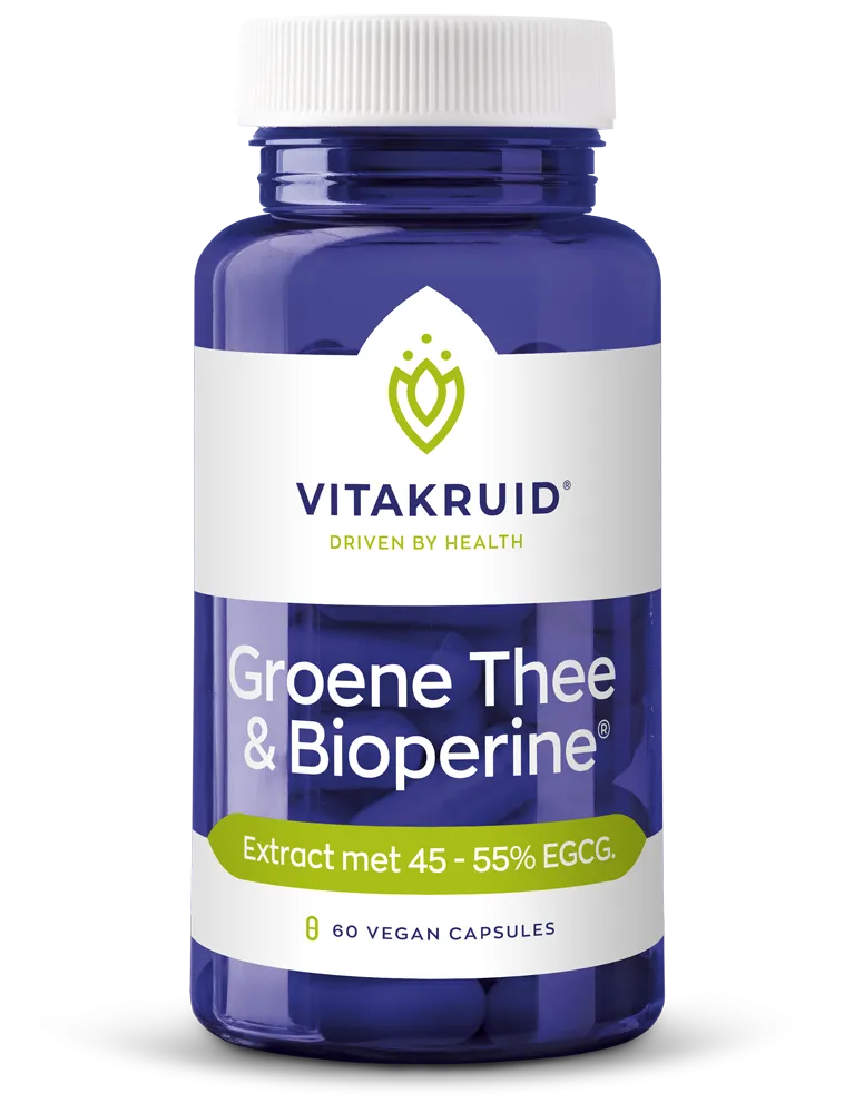 Vitakruid groene Thee & Bioperine® >50% Egcg >80% Catechines (60 vega capsules)