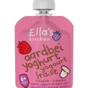 Ella'S Kitchen Aardbei Yoghurtgriekse Stijl 6+ Maanden Bio (90 gr)