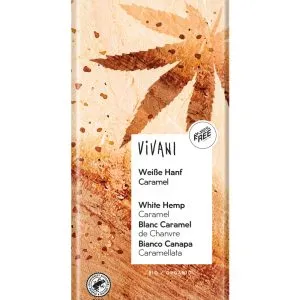 Vivani Chocolade wit hennep karamel bio (80 gr)