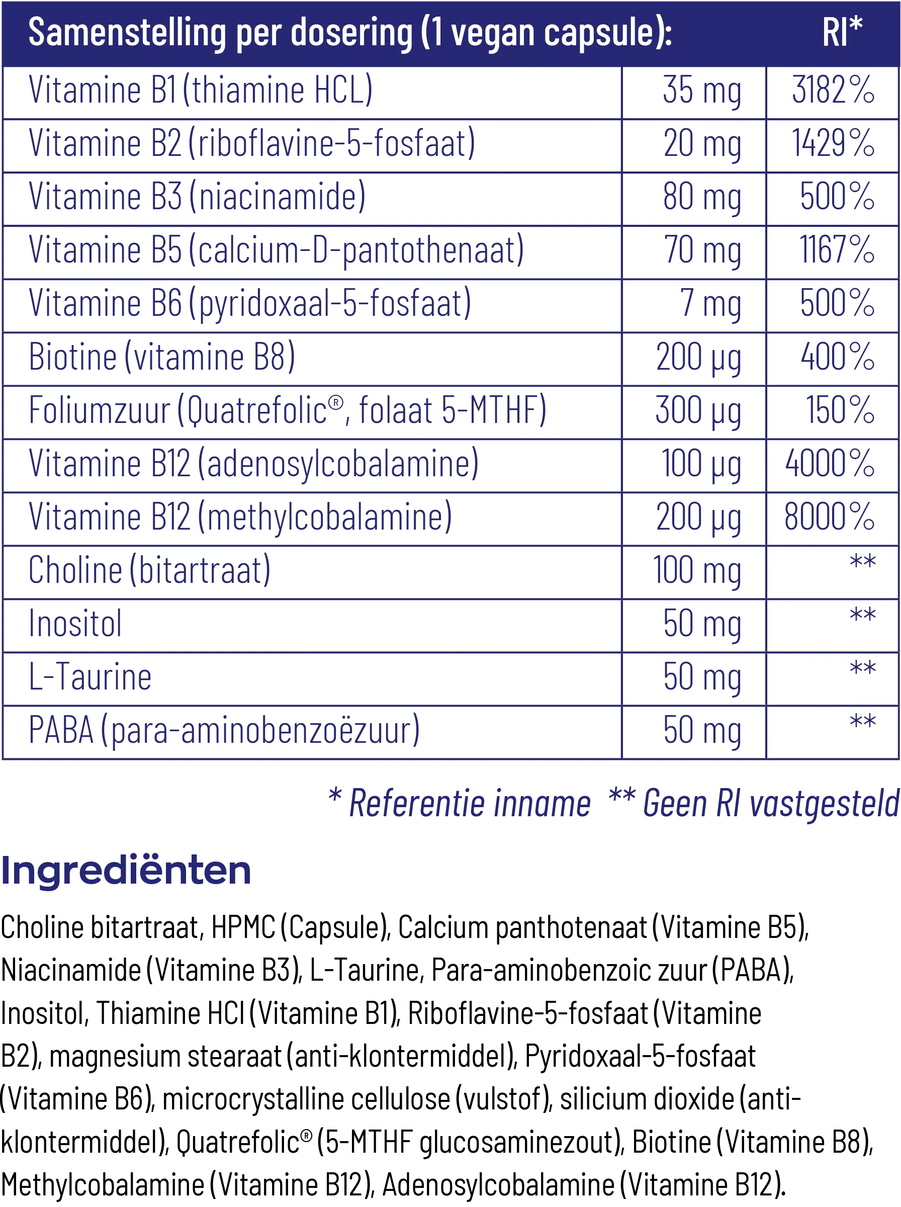 Vitakruid B-Complex Actief Met L-Taurine (90 vega capsules) - image 4