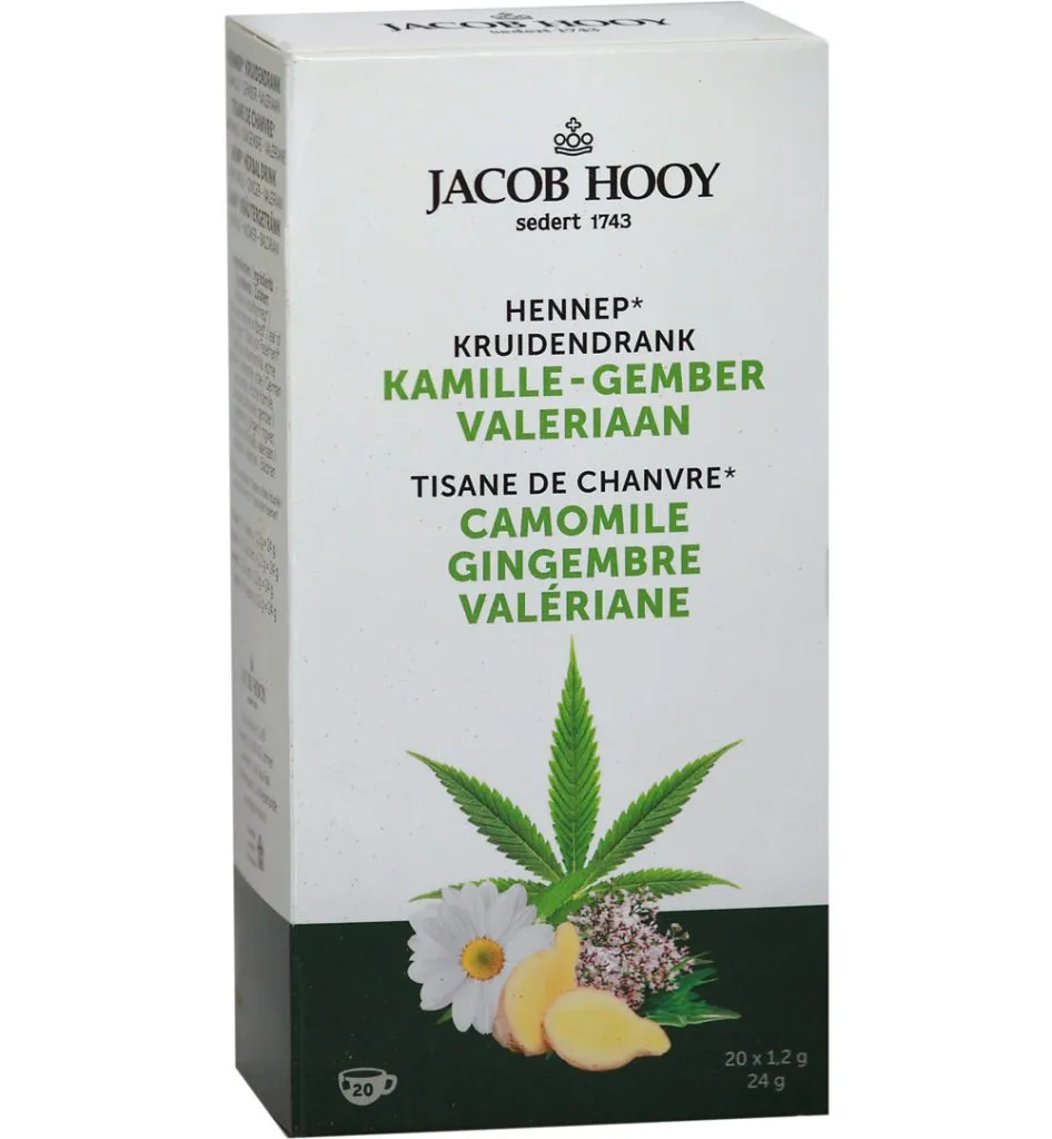 Jacob Hooy Hennep Kamille Gember Valeriaan Thee (20 stuks)