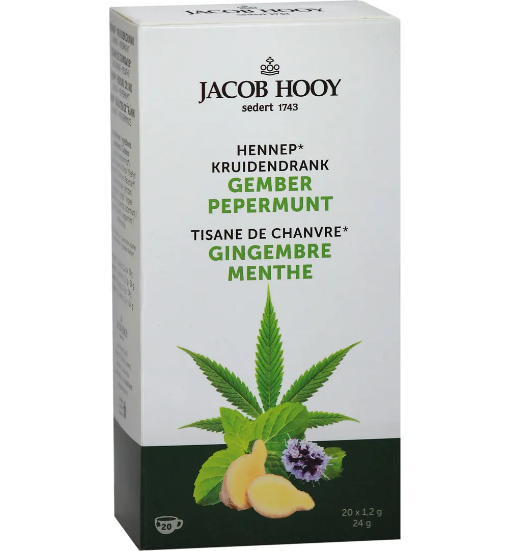 Jacob Hooy Hennep Gember Pepermunt Thee (20 stuks)