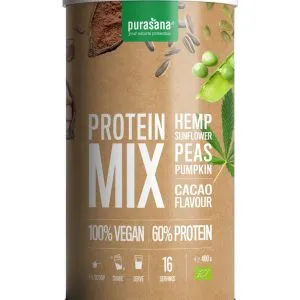 Purasana Protein mix pea sunflower hemp (400 gr)