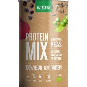 Purasana Protein Mix Pea Sunflower Beetroot Acai Vegan Bio (400 gr)