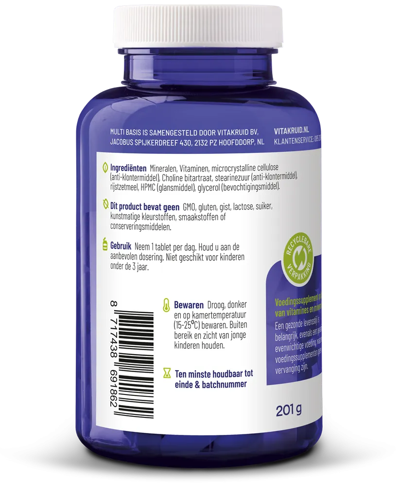 Vitakruid Multi Basis Met Natuurlijke Vormen (90 tabletten)