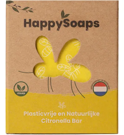 Happysoaps Anti insect bar citroen & krachtige munt (40 gr)