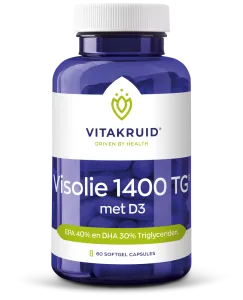 Vitakruid Visolie 1400 TG® Triglyceriden met D3 (60 softgels)