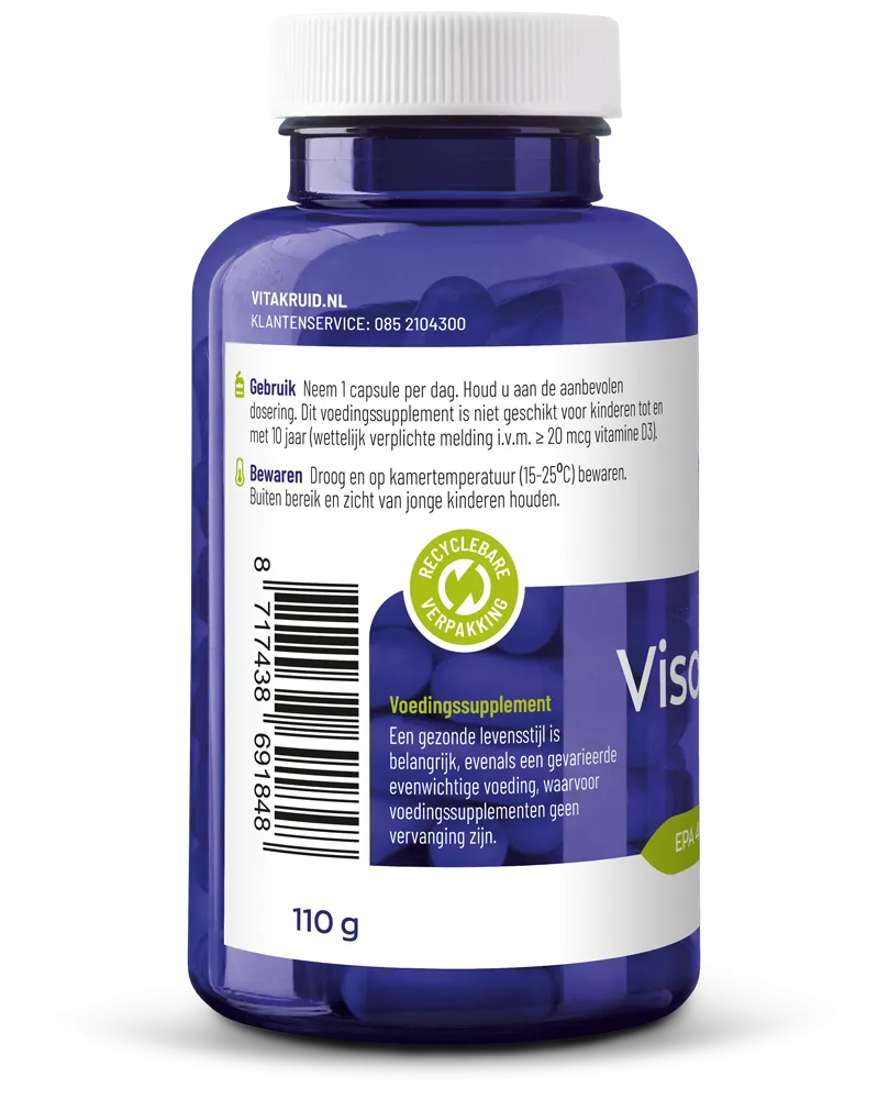 Vitakruid Visolie 1400 Tg® Triglyceriden Met D3 (60 Softgels)