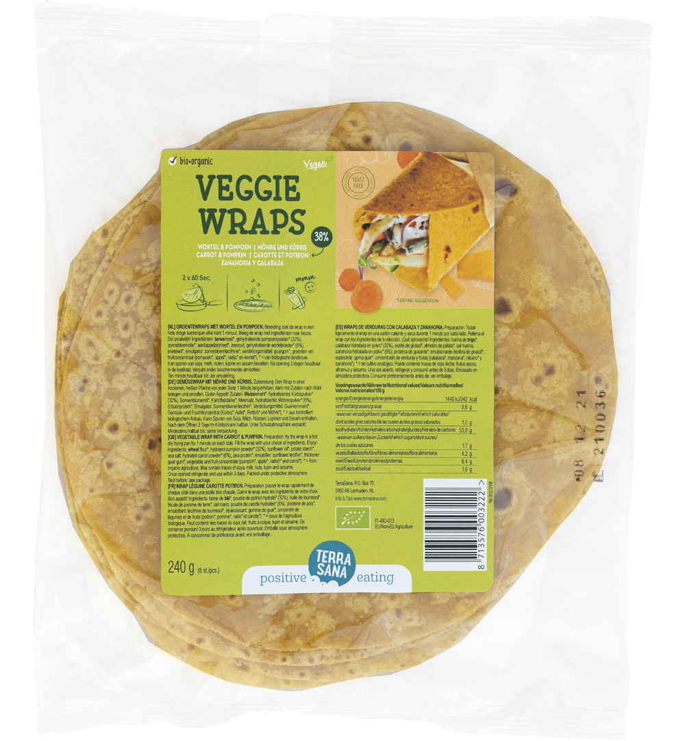 Terrasanagroentewrap Wortel/Pompoen (240 gr)