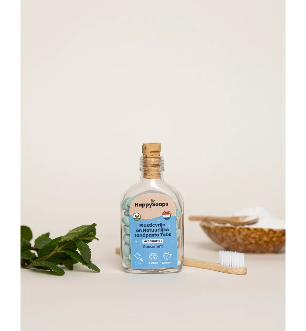 Happysoaps Tandpasta tabs met fluoride (62 tabletten)