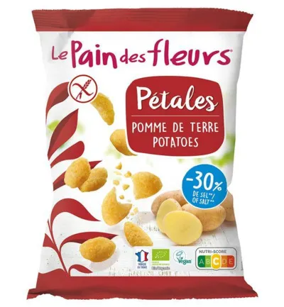 Le Pain Des Fleurs Chips Naturel -30% Zout Bio Glutenvrij Vegan (75 gr)