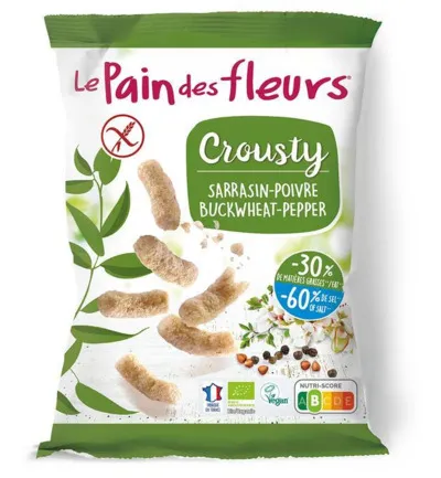 Le Pain Des Fleurs Chips Gepoft Boekweit-60%Zout Bio Glutenvrij Vegan (75 gr)