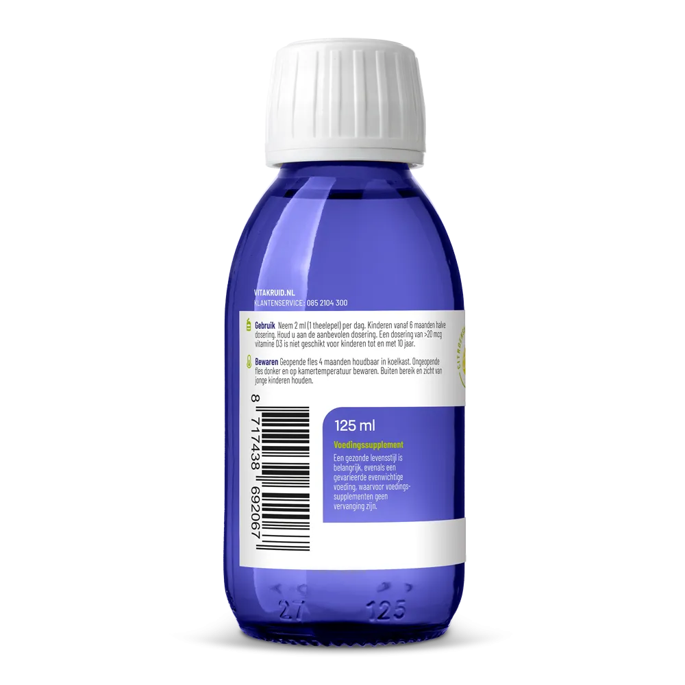Vitakruid Visolie 1200 Vloeibaar Triglyceriden Met A, D & E (125 ml)