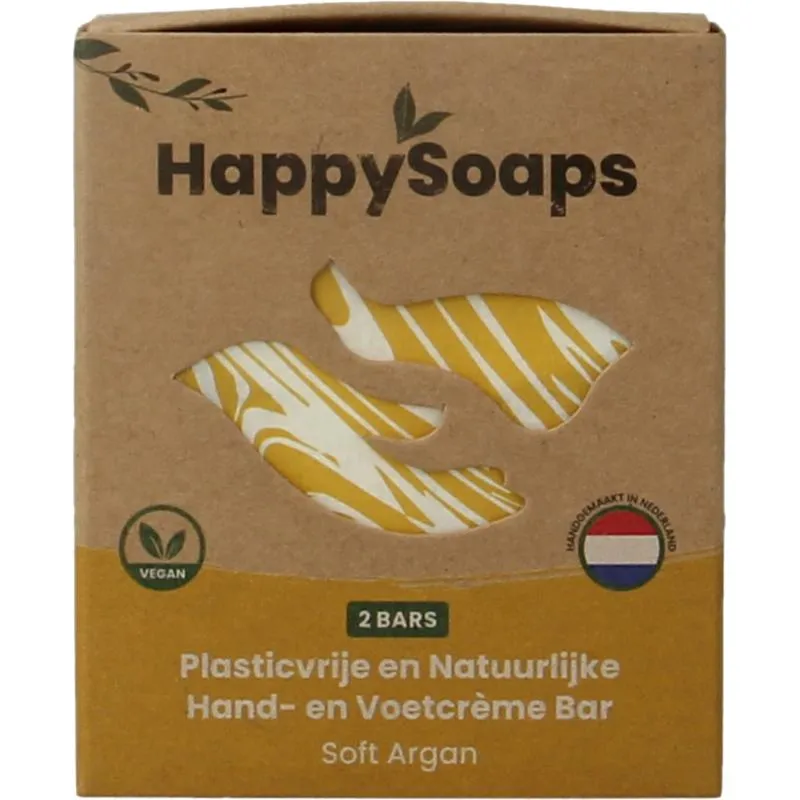 Happysoaps Hand & voetcreme bar soft arga n (40 gr)