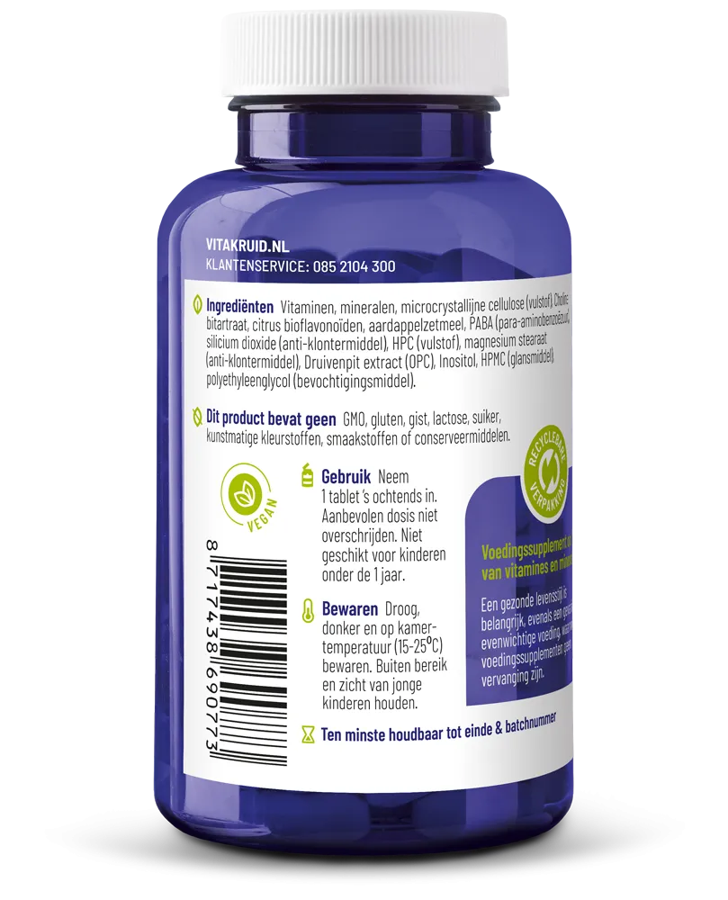 Vitakruid Multi Dag Mama 100% Vegan (90 tabletten)