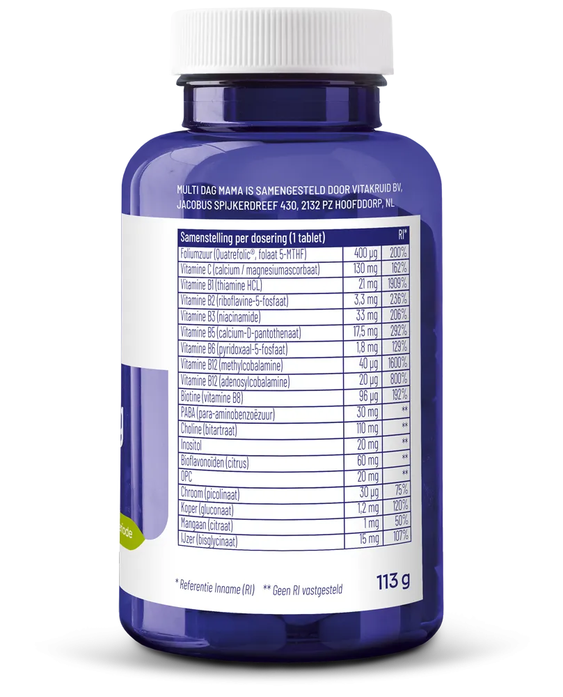 Vitakruid Multi Dag Mama 100% Vegan (90 tabletten) - image 2