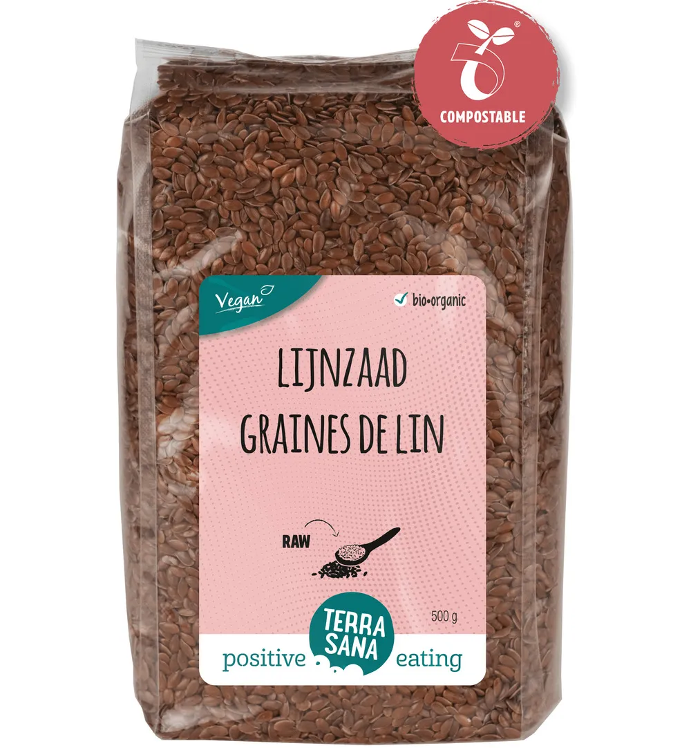 Terrasana Raw Lijnzaad Heel Bio (500 gr)