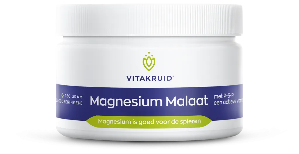 Vitakruid Magnesium Malaat Met Vitamine B6 (P-5-P) (120 gr)