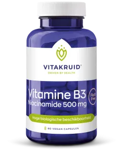 Vitakruid Vitamine B3 Niacinamide 500 mg Flush Free (90 vega capsules)