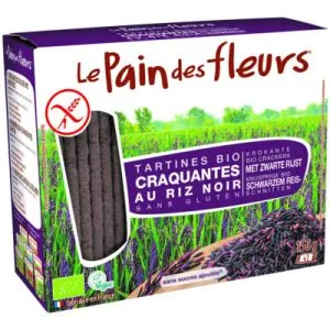 Le Pain Des Fleurs Zwarte Rijst Crackers Bio (150 gr)