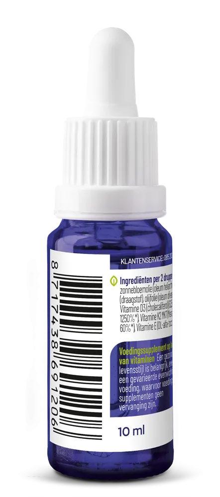 Vitakruid Vitamine D3 & K2 (Menaq7®) Met Druppelpipet (10 ml)