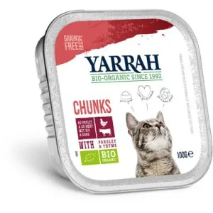 Yarrah Kattenvoer Chunks Met Kip En Rund Bio (100 gr)