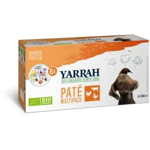 Yarrah Hondenvoer Multipack Pate Kip Rund Kalkoen Bio (6 X 150 gr)