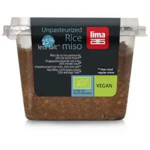 Lima Brown Rice Ongepasteuriseerd 25% Minder Zout Bio (300 gr)