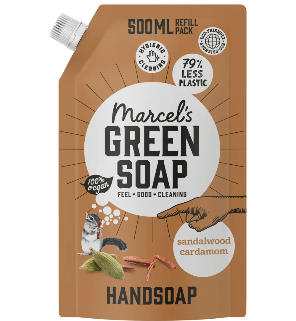 Marcel's Green Soap Handzeep sandelhout & kardemom navul (500 ml)
