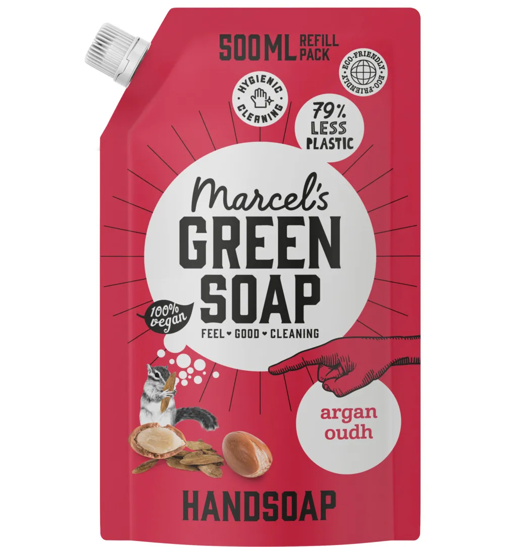 Marcel's Green Soap Handzeep argan & oudh navul (500 ml)