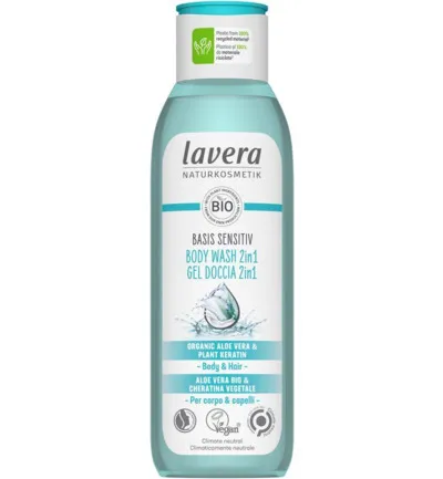 Lavera Basis Sensitiv douchegel/body wash 2-in-1 bio EN-I (250 ml)