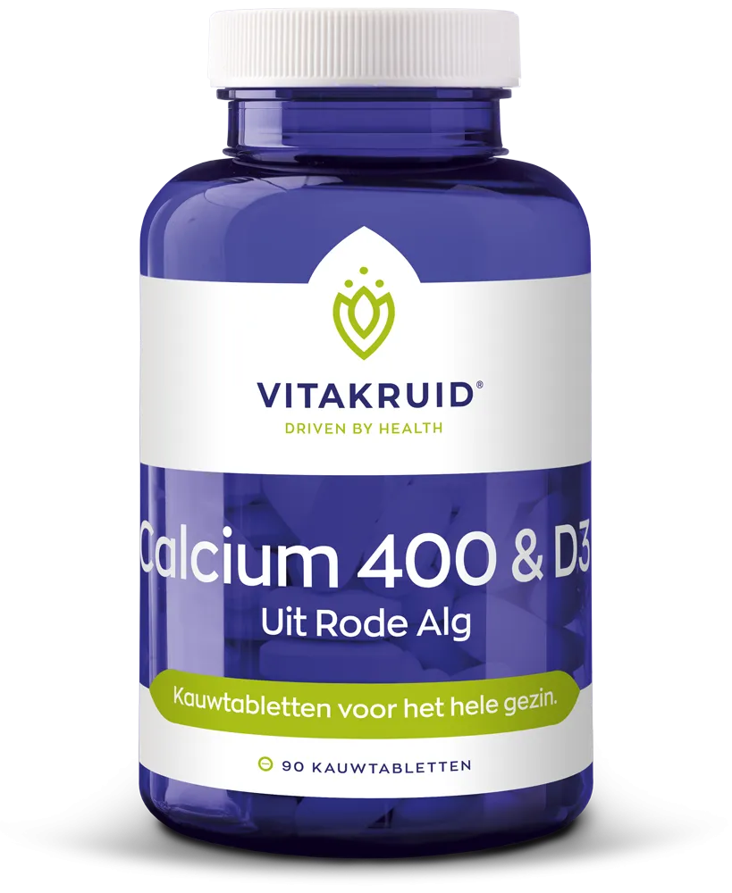 Vitakruid Calcium 400 & D3 Uit Duurzame Rode Alg Aquamin Tg® (90 kauwtabletten)