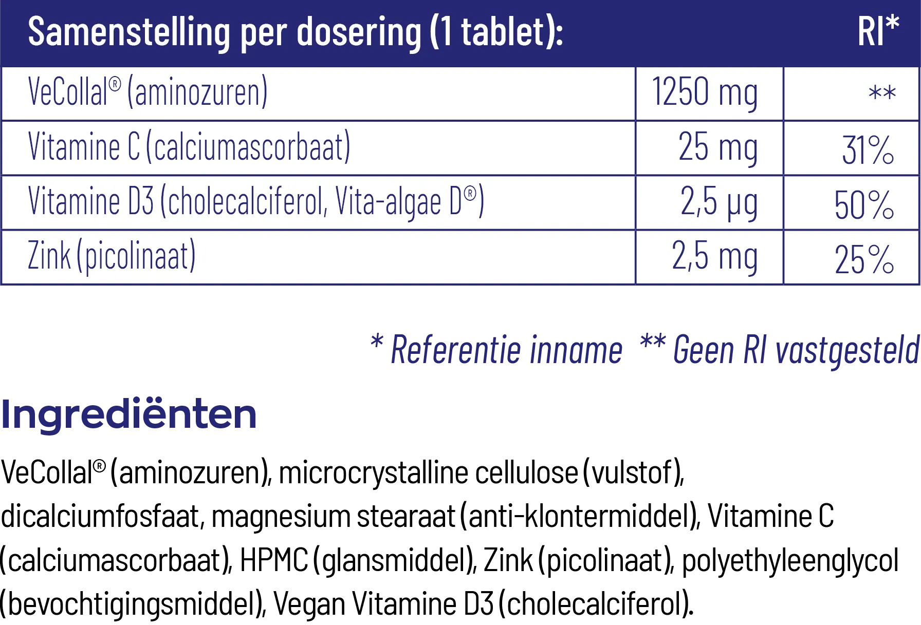 Vitakruid Vegan Collageen Builder Met Vecollal® (90 tabletten) - image 3
